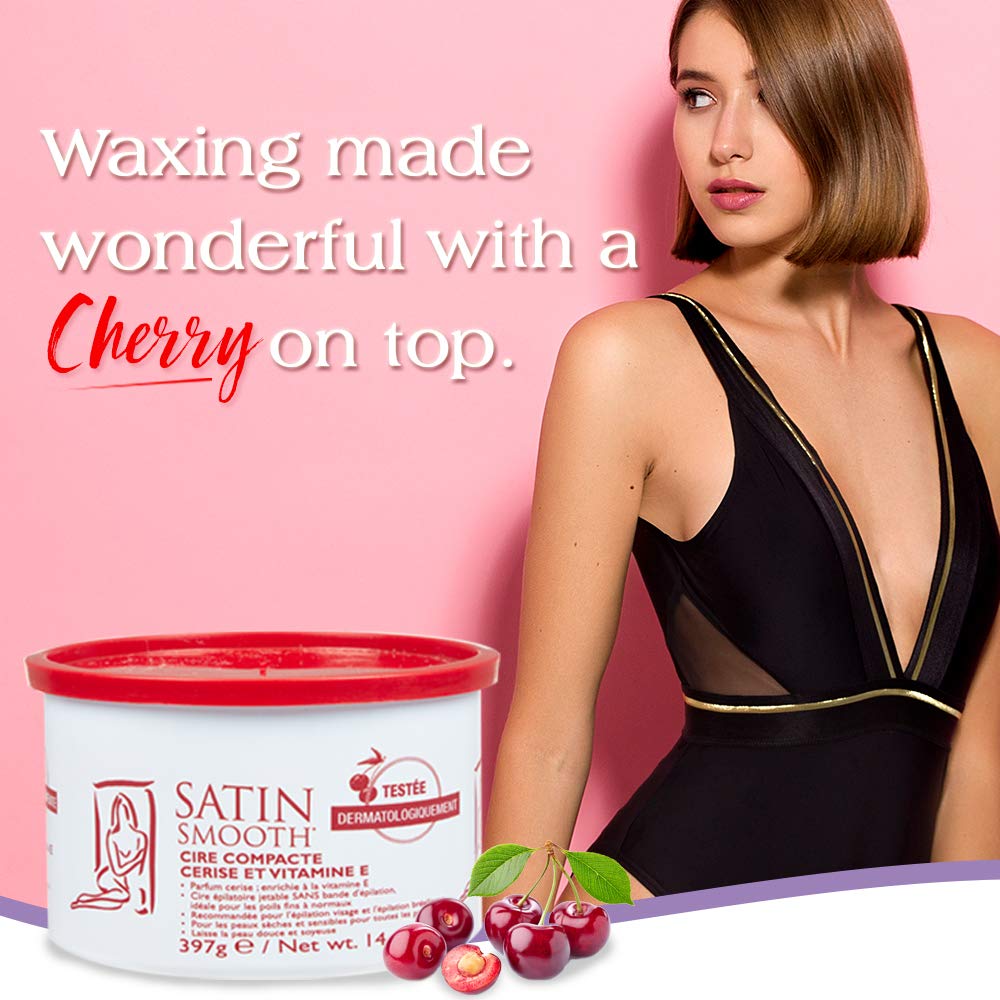 SATIN SMOOTH Wild Cherry Hard Wax spread for precise, even coverage