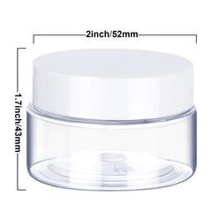 SATINIOR 2oz clear round jar with leak-proof cap for liquids or powders