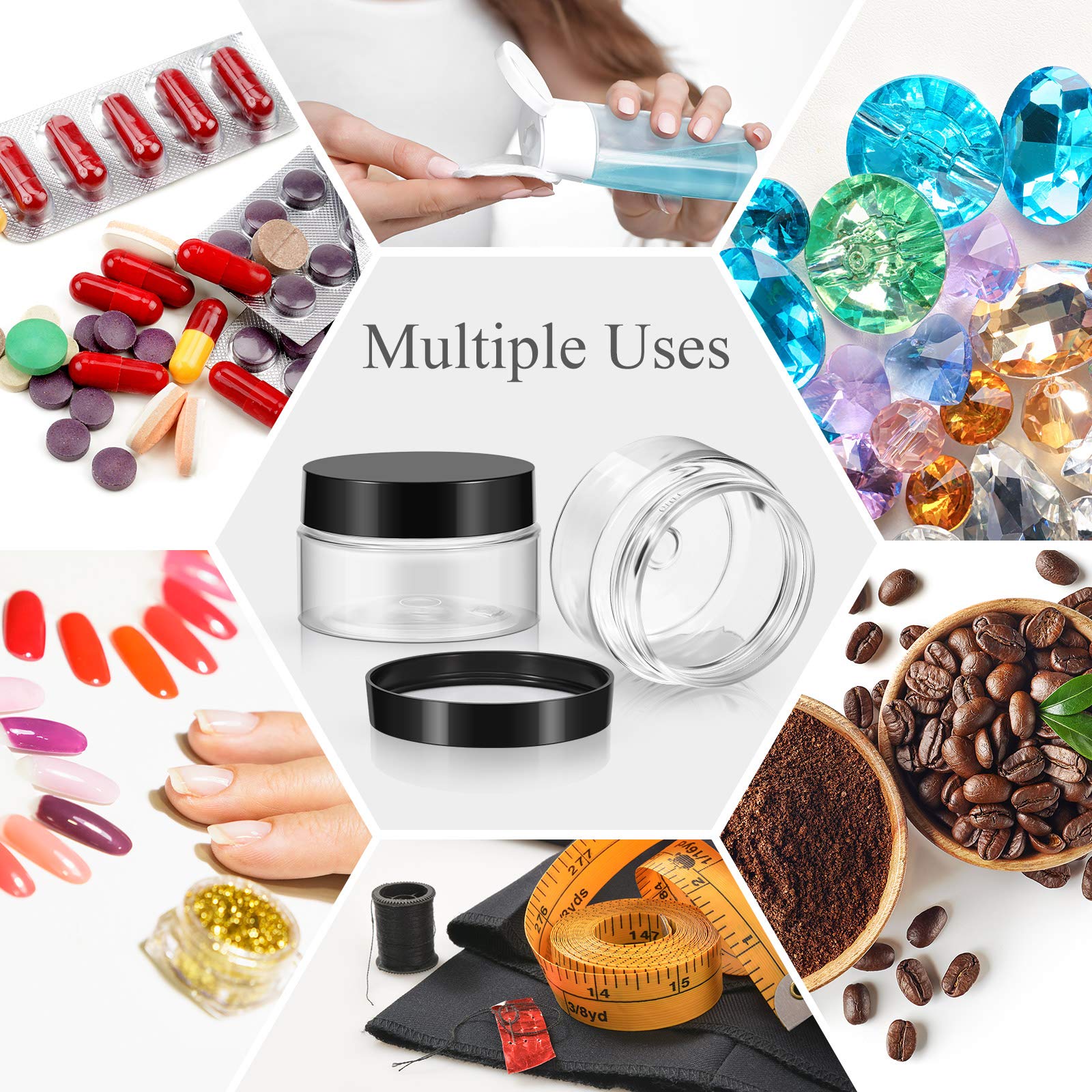 SATINIOR travel-friendly plastic containers keep essentials secure.