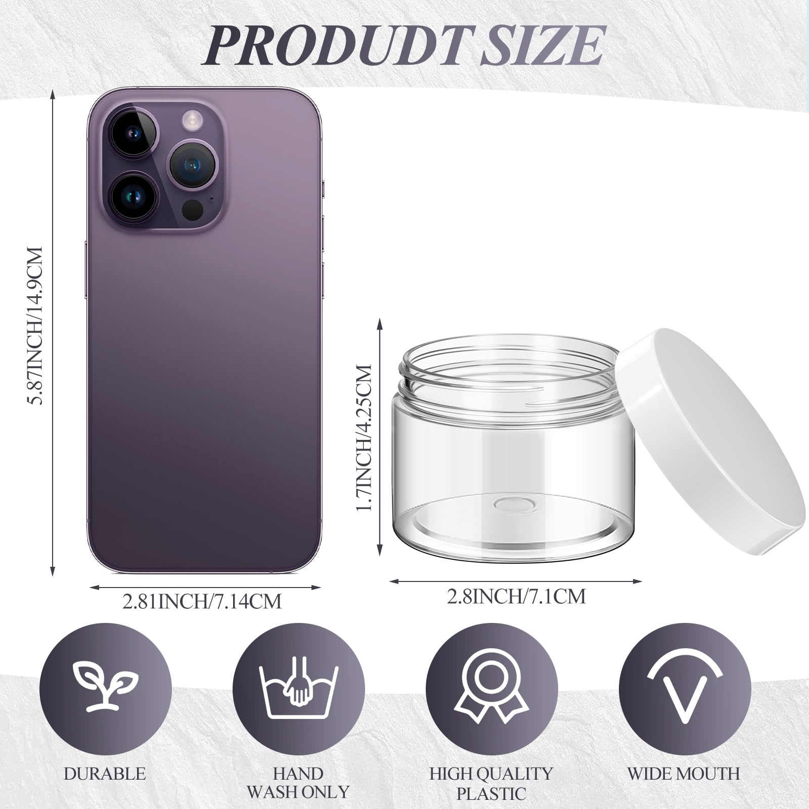 SATINIOR wide-mouth clear jars ideal for easy filling and removal.