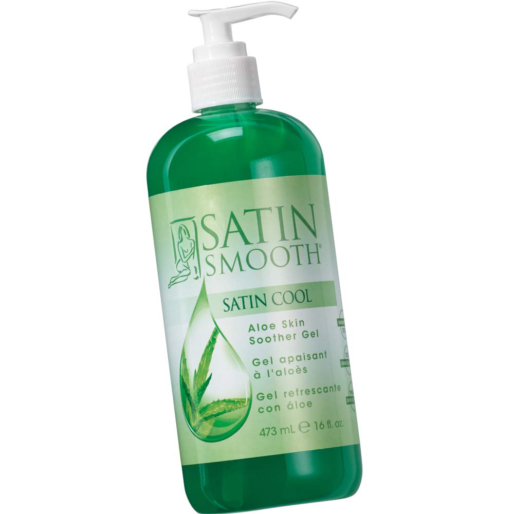SATIN SMOOTH Aloe Vera Gel ofrece alivio post-cera con enfriamiento inmediato.
