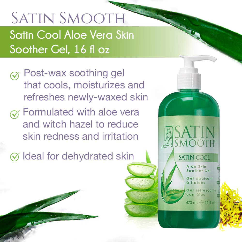 SATIN SMOOTH Aloe Vera Gel textura refrescante que calma irritación post depilación.