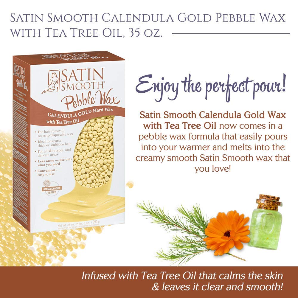 SATIN SMOOTH Calendula Gold jar with beads ready to pour.