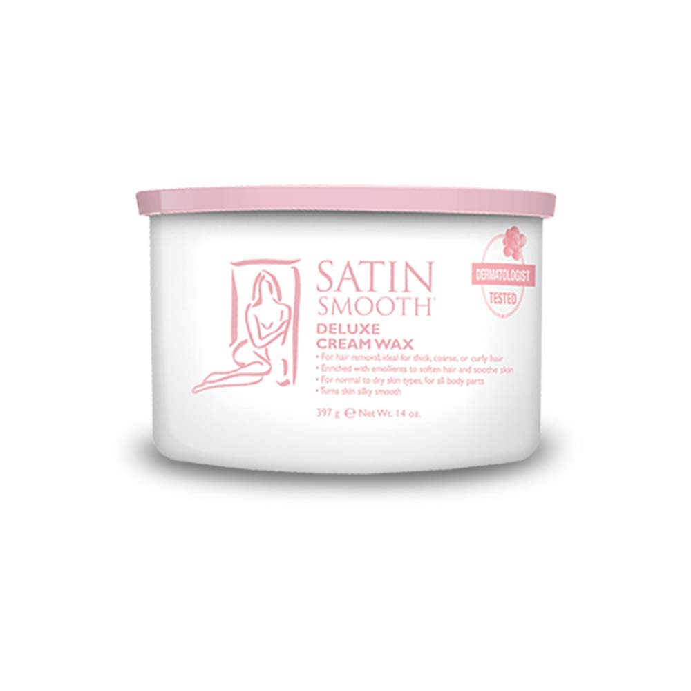 SATIN SMOOTH Deluxe Cream Wax jar closeup for premium hair removal