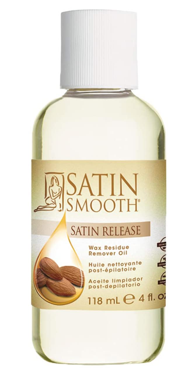 SATIN SMOOTH Release bottle pour for easy wax residue removal.