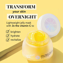 Saturday Skin Yuzu sleep mask texture close-up shows jelly consistency.