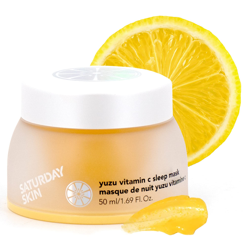 Saturday Skin Yuzu Sleep Mask jar for overnight hydration.
