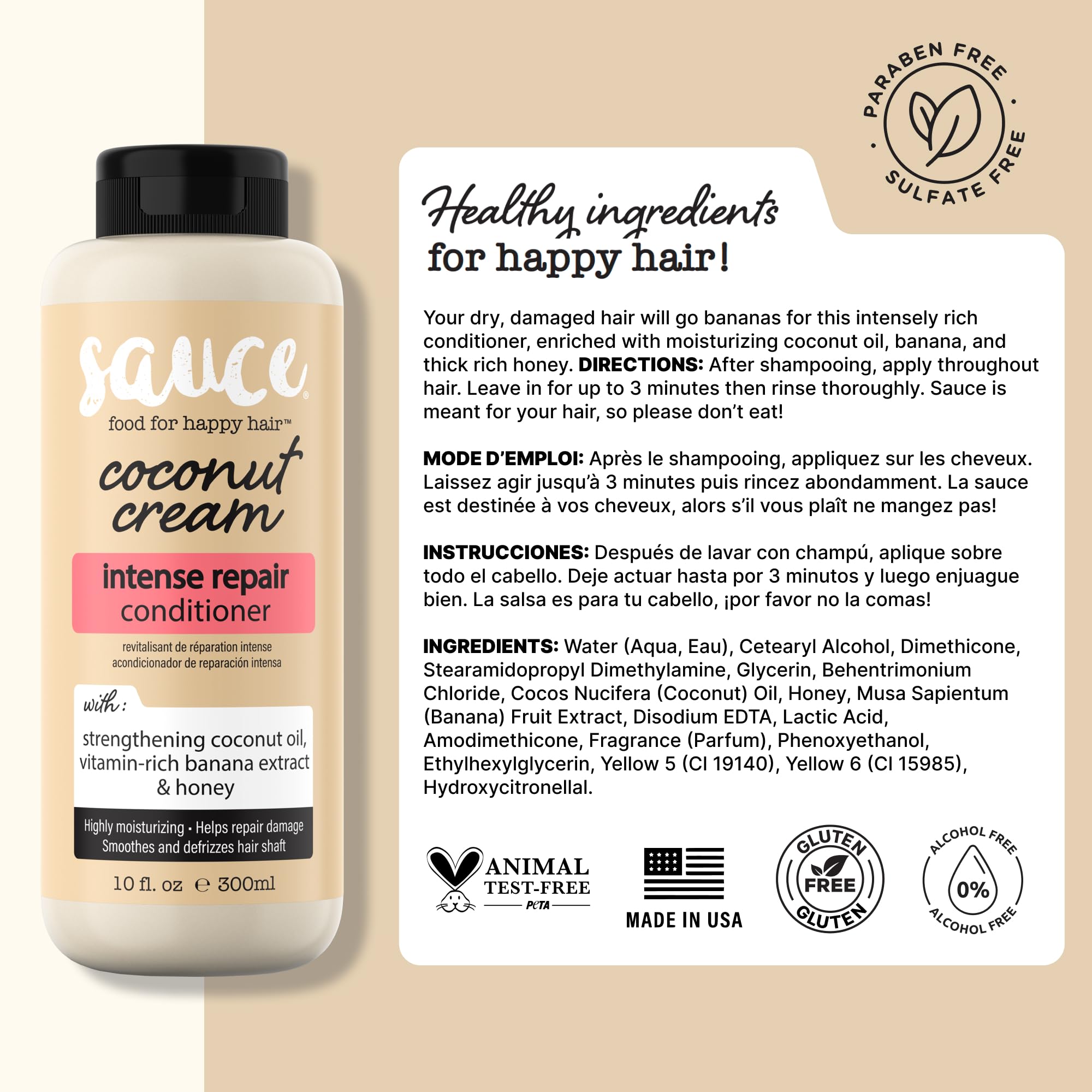 SAUCE BEAUTY Acondicionador Crema de Coco: rutina diaria en el baño