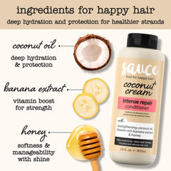 SAUCE BEAUTY Acondicionador Crema de Coco: aceite de coco para hidratación profunda