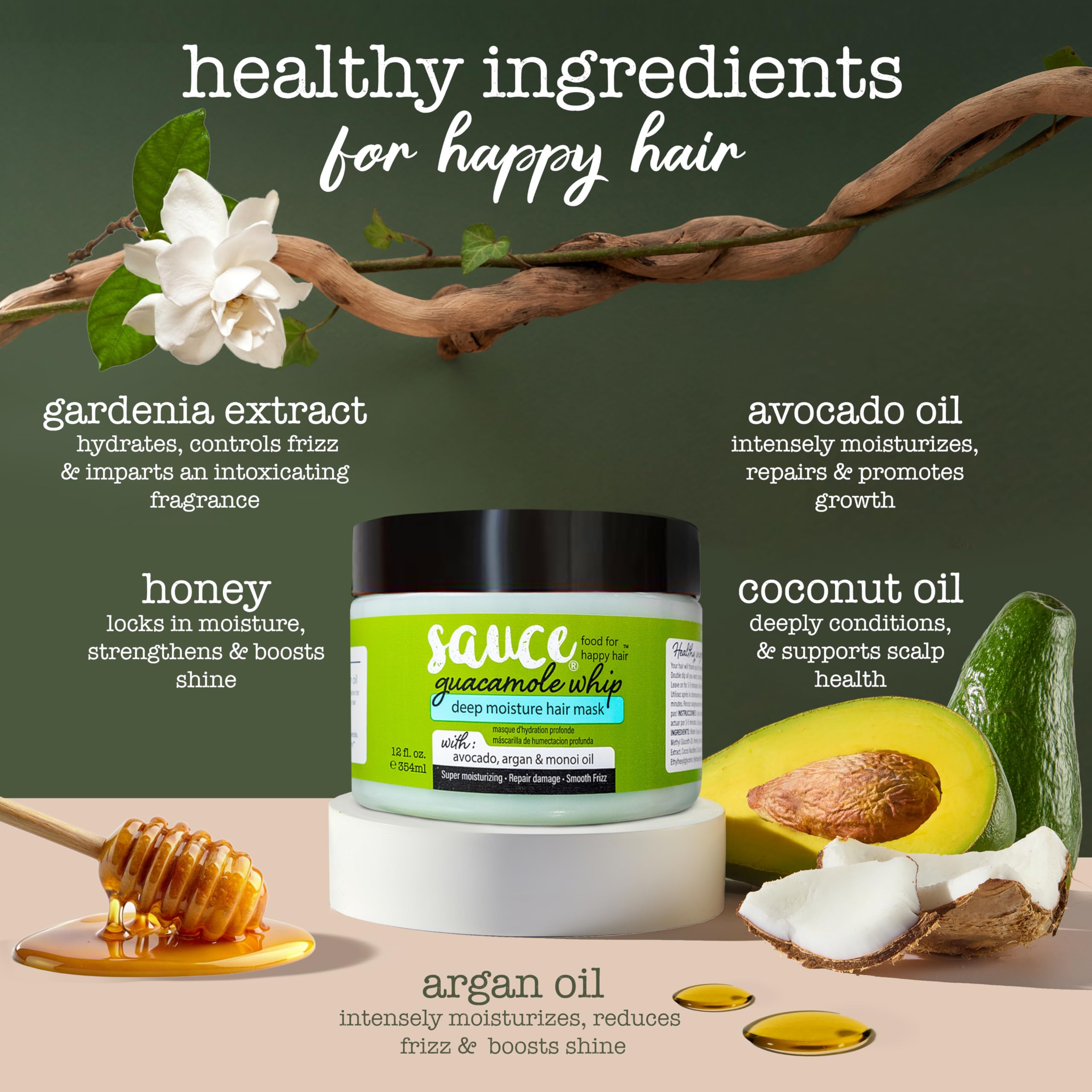 SAUCE BEAUTY Guacamole Cabello Despuntes: ayuda a reducir sequedad y roturas.