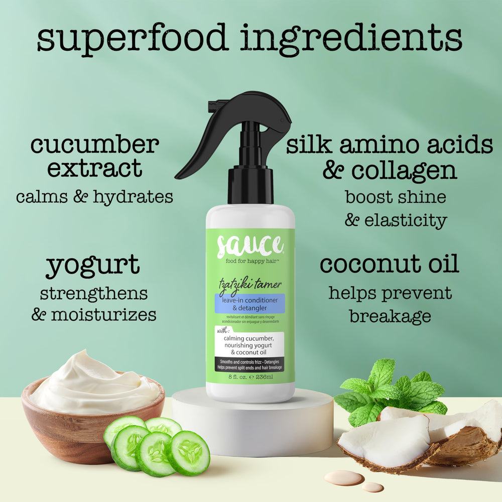 SAUCE BEAUTY TZATZIKI con pepino y yogur; ingredientes energizantes.