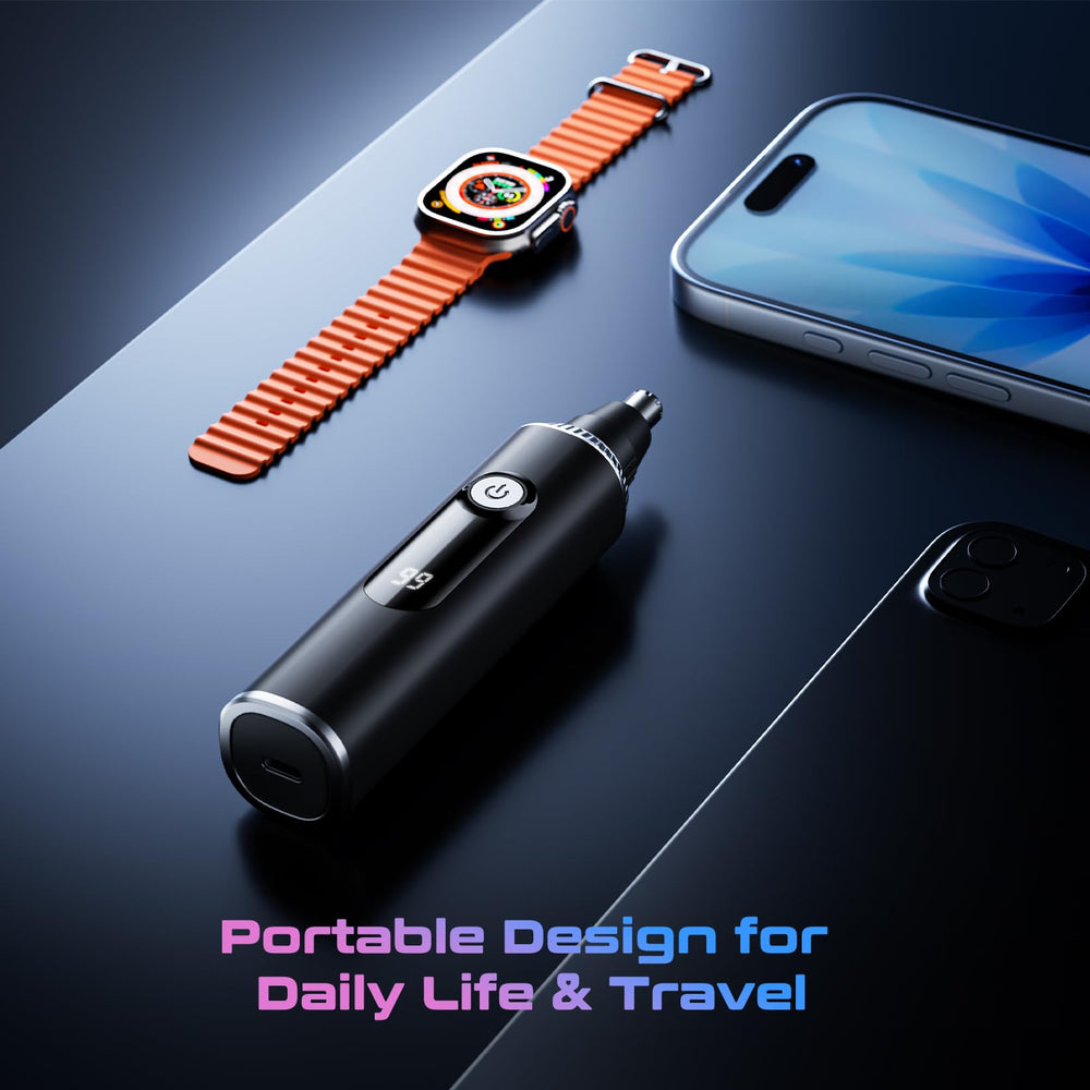 Savilab nose hair trimmer in hand demonstrates comfortable everyday use