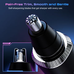 Savilab nose hair trimmer LED display clearly shows battery status for easy charging