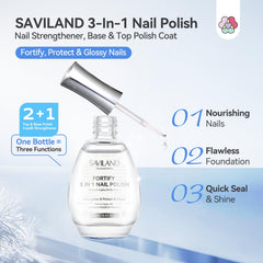SAVILAND 3-in-1 application image highlights smooth brush and base coat function.