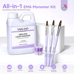 SAVILAND Acrylic brushes set 8-10-14 for precise nail art