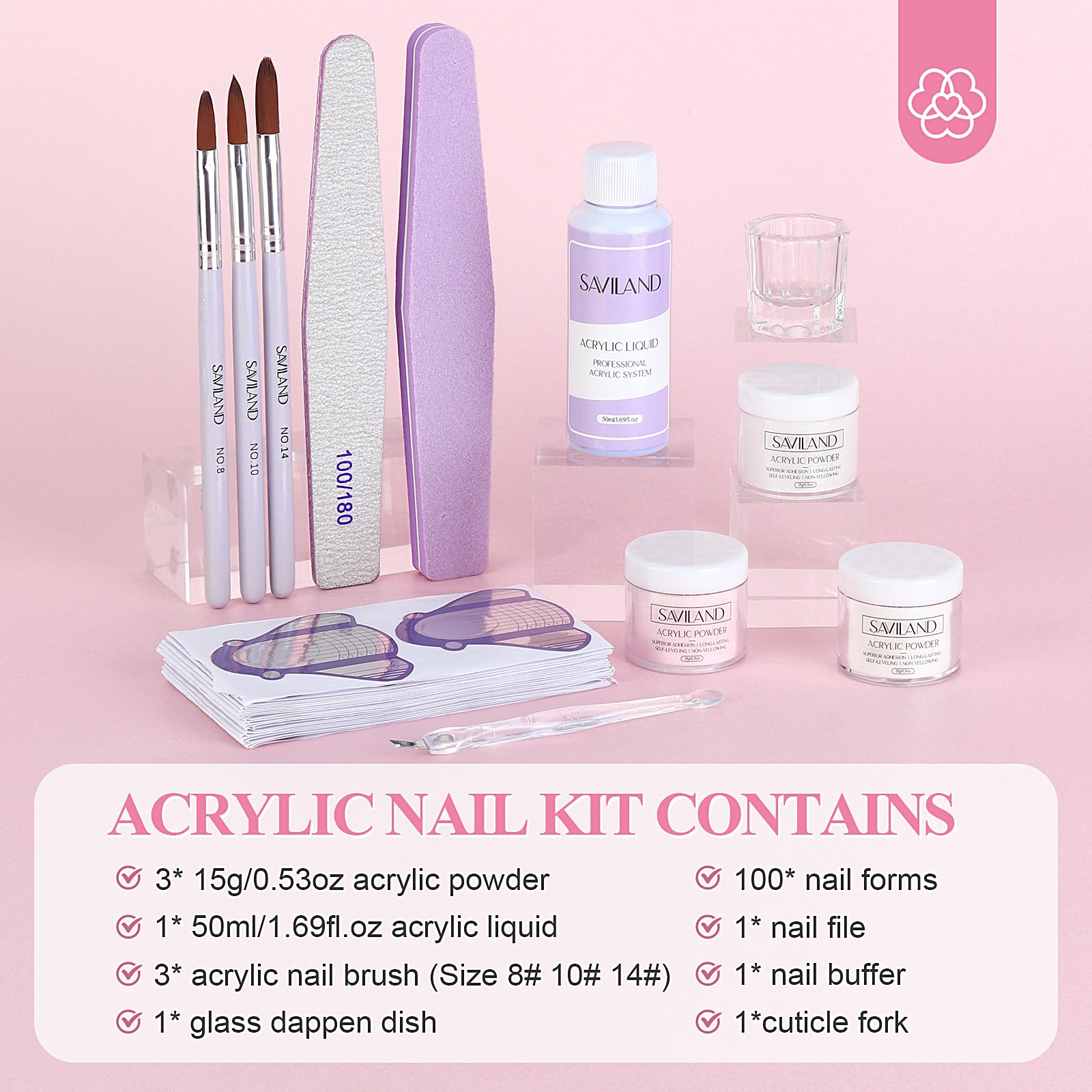 SAVILAND liquid 50ml for smooth, quick-drying nail application.