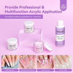 SAVILAND acrylic powder 15g in white pink and clear shades for versatile color options.