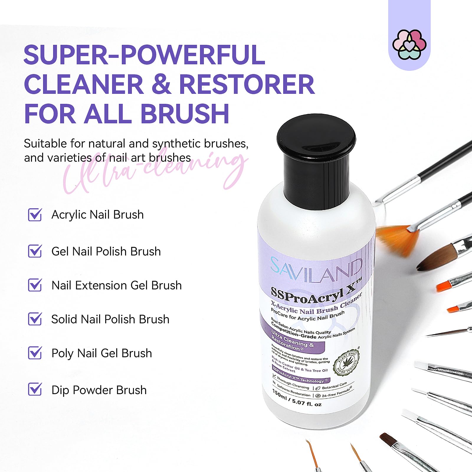 SAVILAND brush conditioner soak after use for lasting softness.