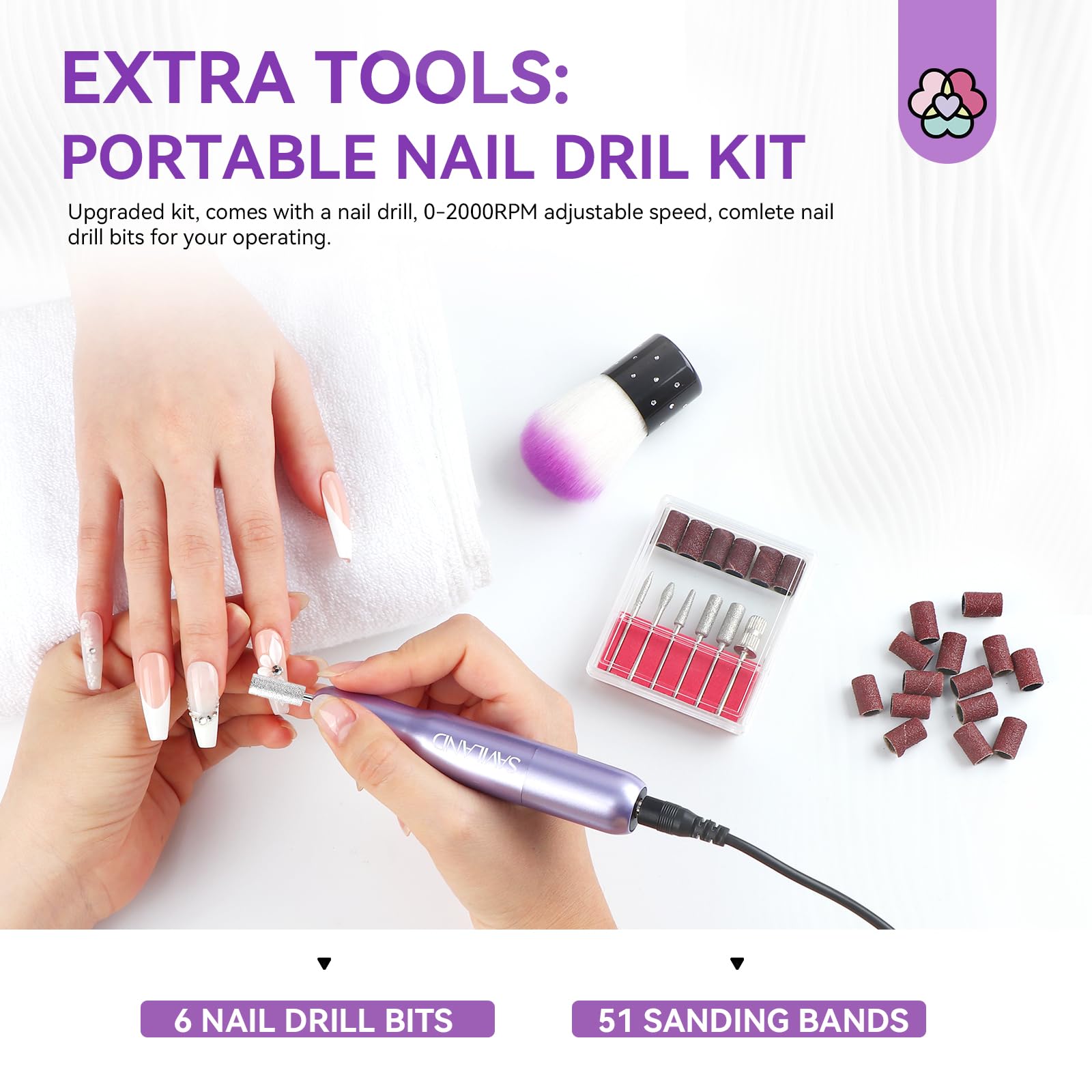 SAVILAND brush and tools in use for precise application and neat gel prep