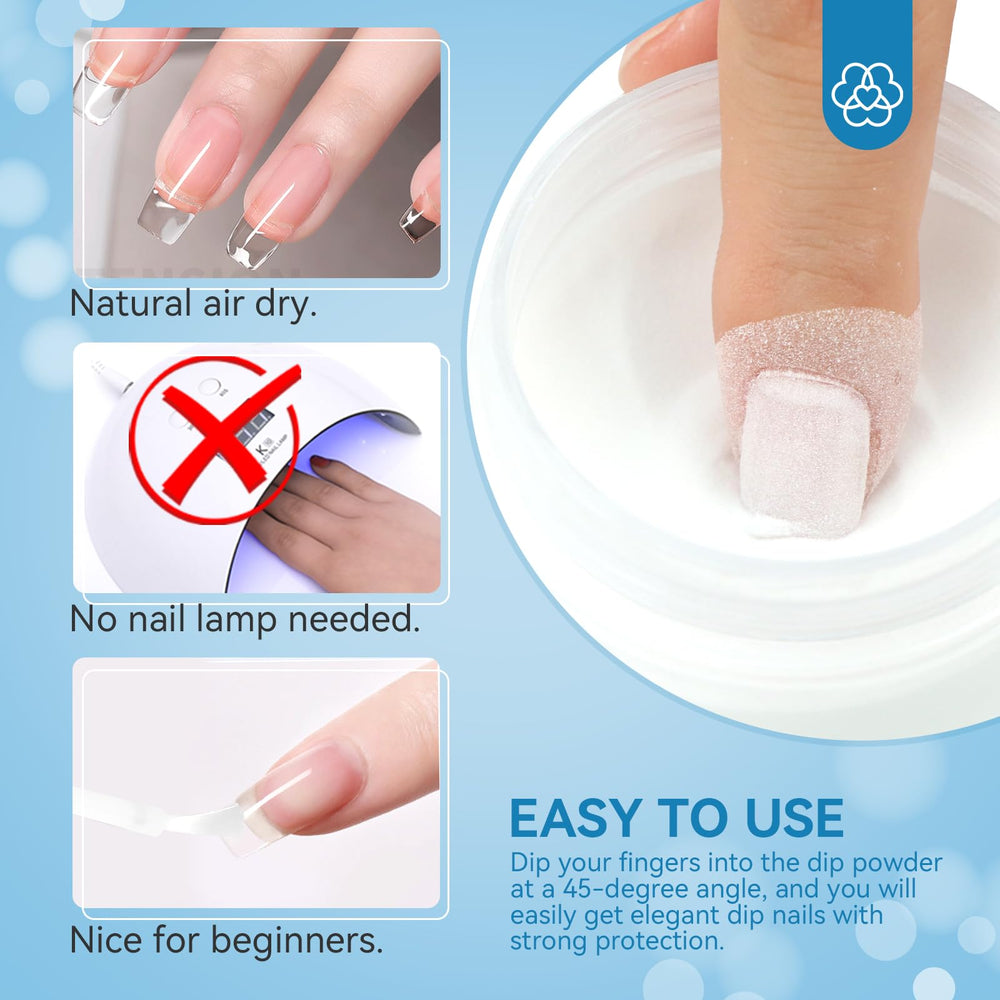 Flexible base for layering with other dip powders in DIY kits