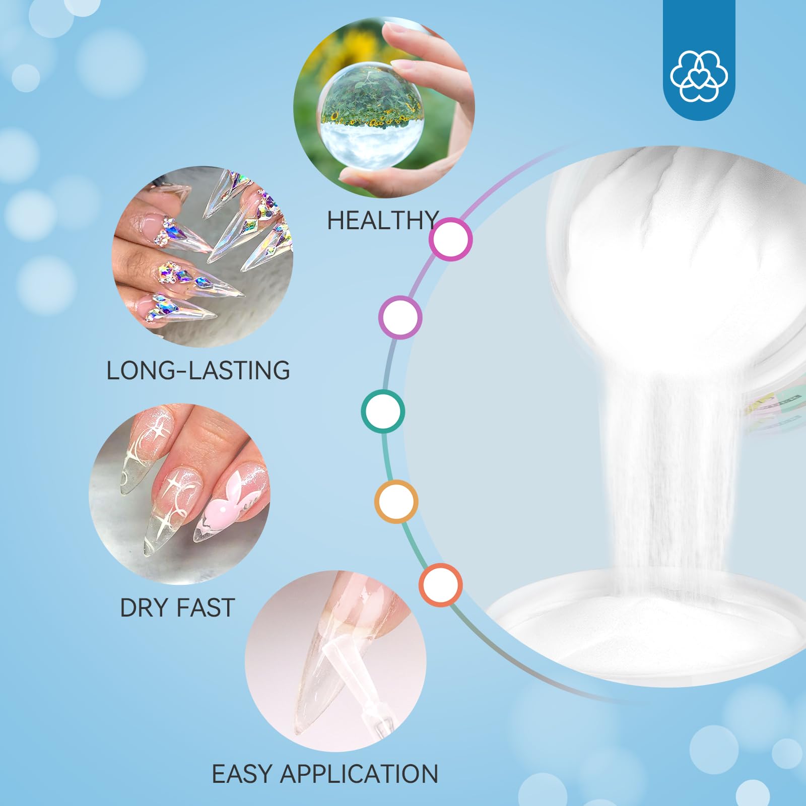No lamp needed easy at-home manicure with SAVILAND clear dip powder