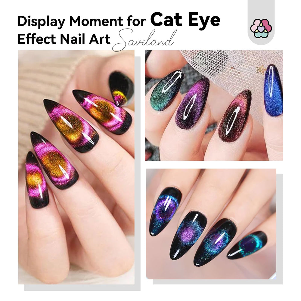 Saviland conjunto de 9 piezas: herramientas versátiles para crear estilos de uñas ojo de gato.