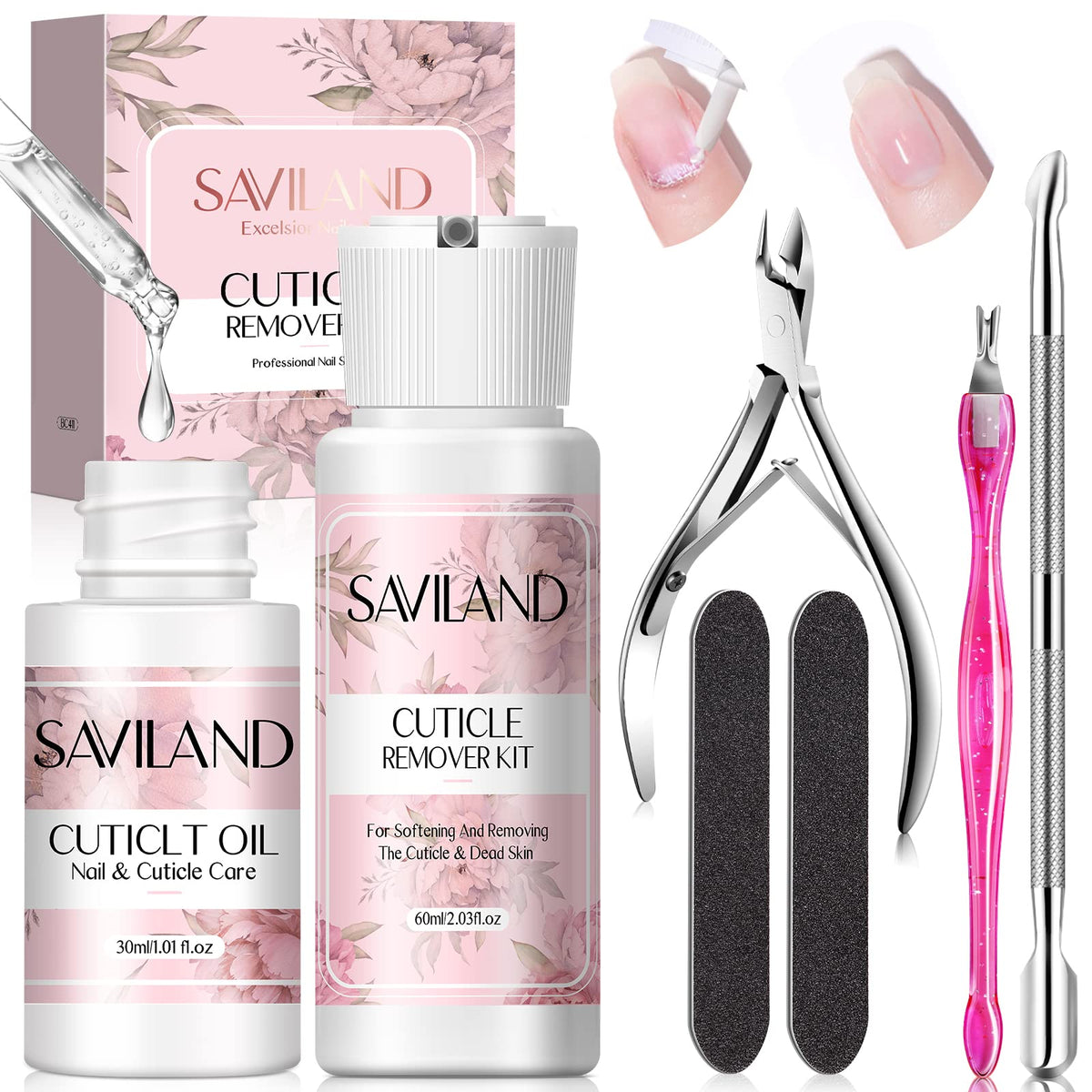 SAVILAND crema quitacutículas 60 ml, suaviza para manicura en casa