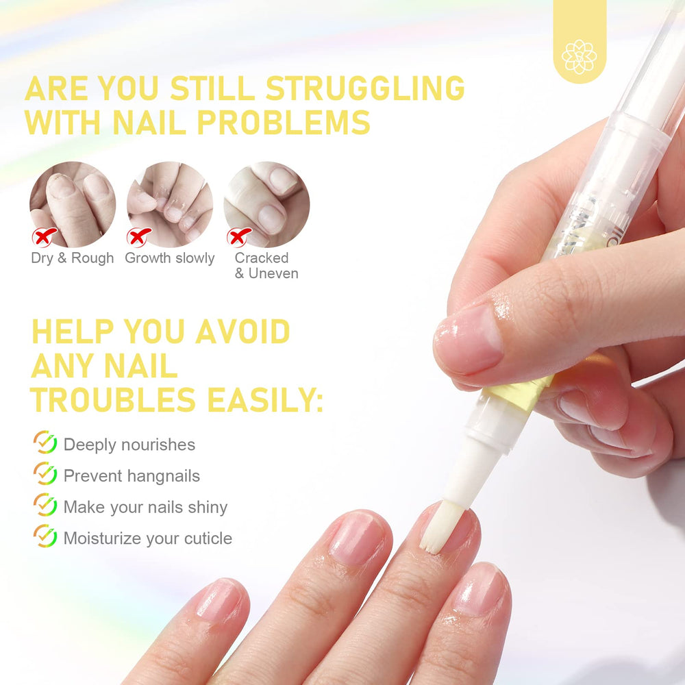 SAVILAND cuticle oil pen brush head applying oil to nails for smoother cuticles.