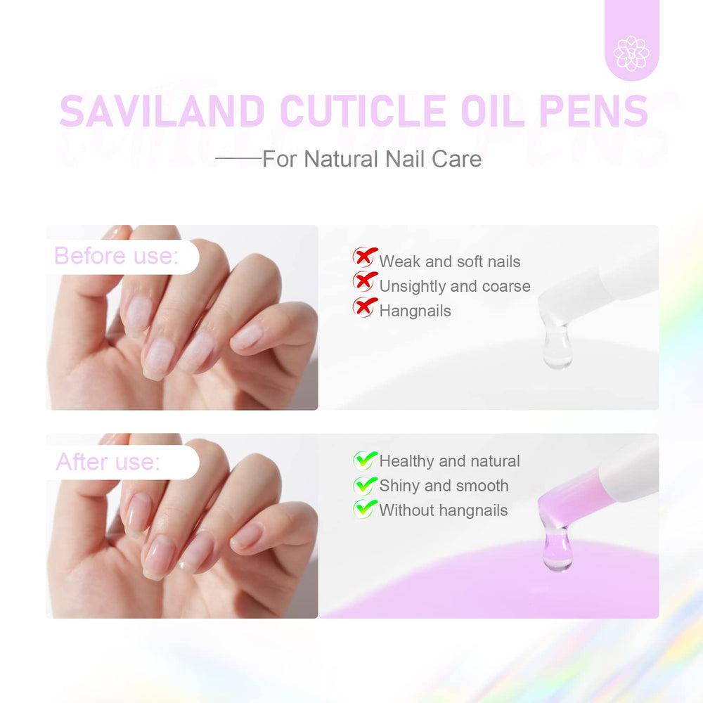 SAVILAND cuticle oil pen packaging display highlighting convenient carry for travel.