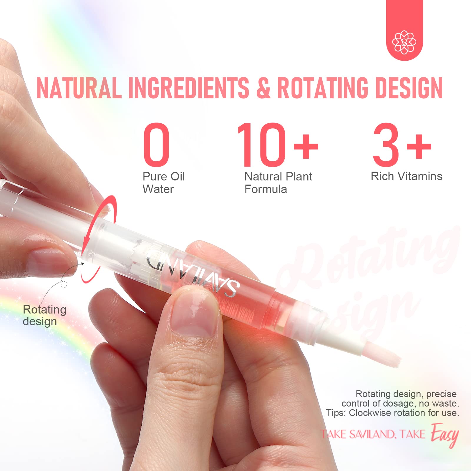 SAVILAND cuticle oil pen strawberry flavor bottle delivering smooth cuticles after manicure.