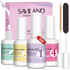 SAVILAND dip base liquid bottle for smooth, durable at-home manicure.