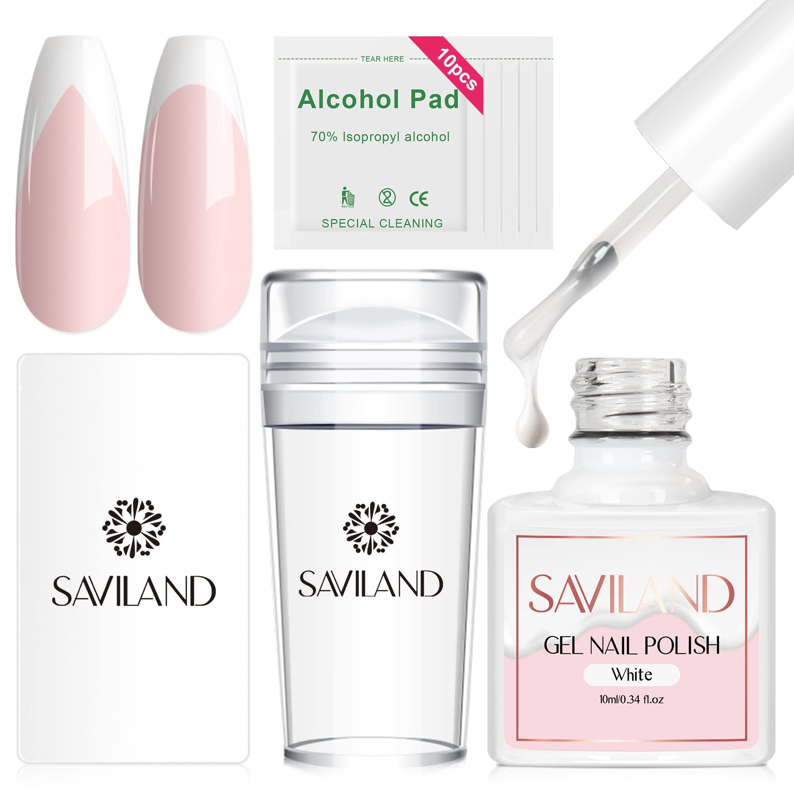 Saviland French Tip Nail Stamper Kit for easy at-home manicure and precise tips.