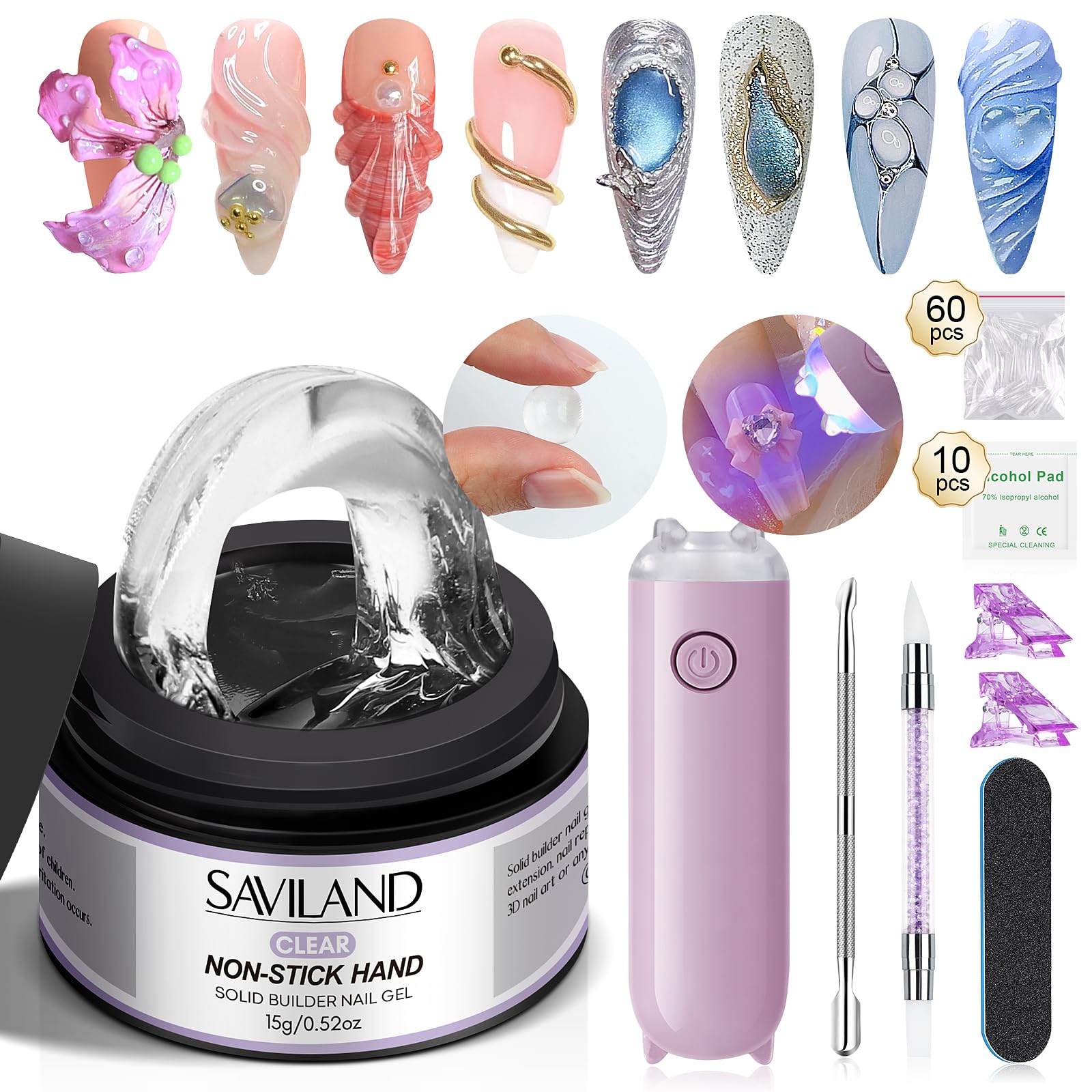 SAVILAND gel builder resistente de 15 ml para extensiones duraderas