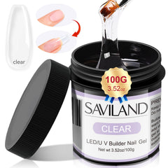 SAVILAND gel constructor claro 100 g para extensiones y fortalecimiento de uñas.