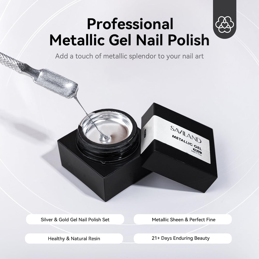Gel de pintura metálica 3D de SAVILAND para diseños creativos en uñas.