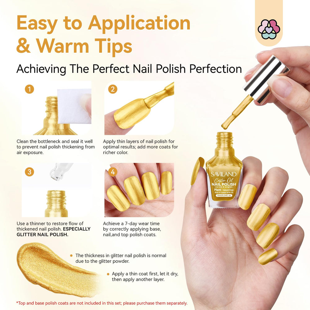 SAVILAND gold nail art look with a chic finish