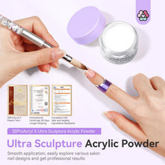 SAVILAND keratin-infused acrylic powder jar for nourished natural nails.