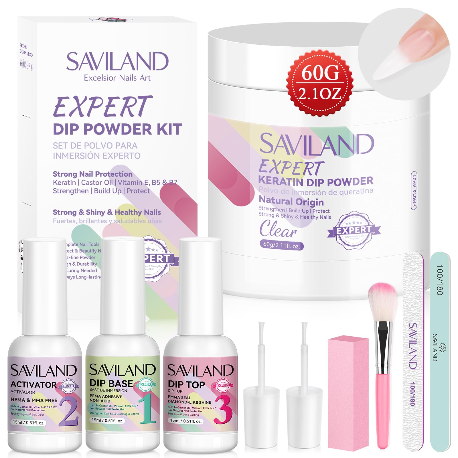 SAVILAND kit dip completo para uñas, ideal para empezar en casa o en el salón.