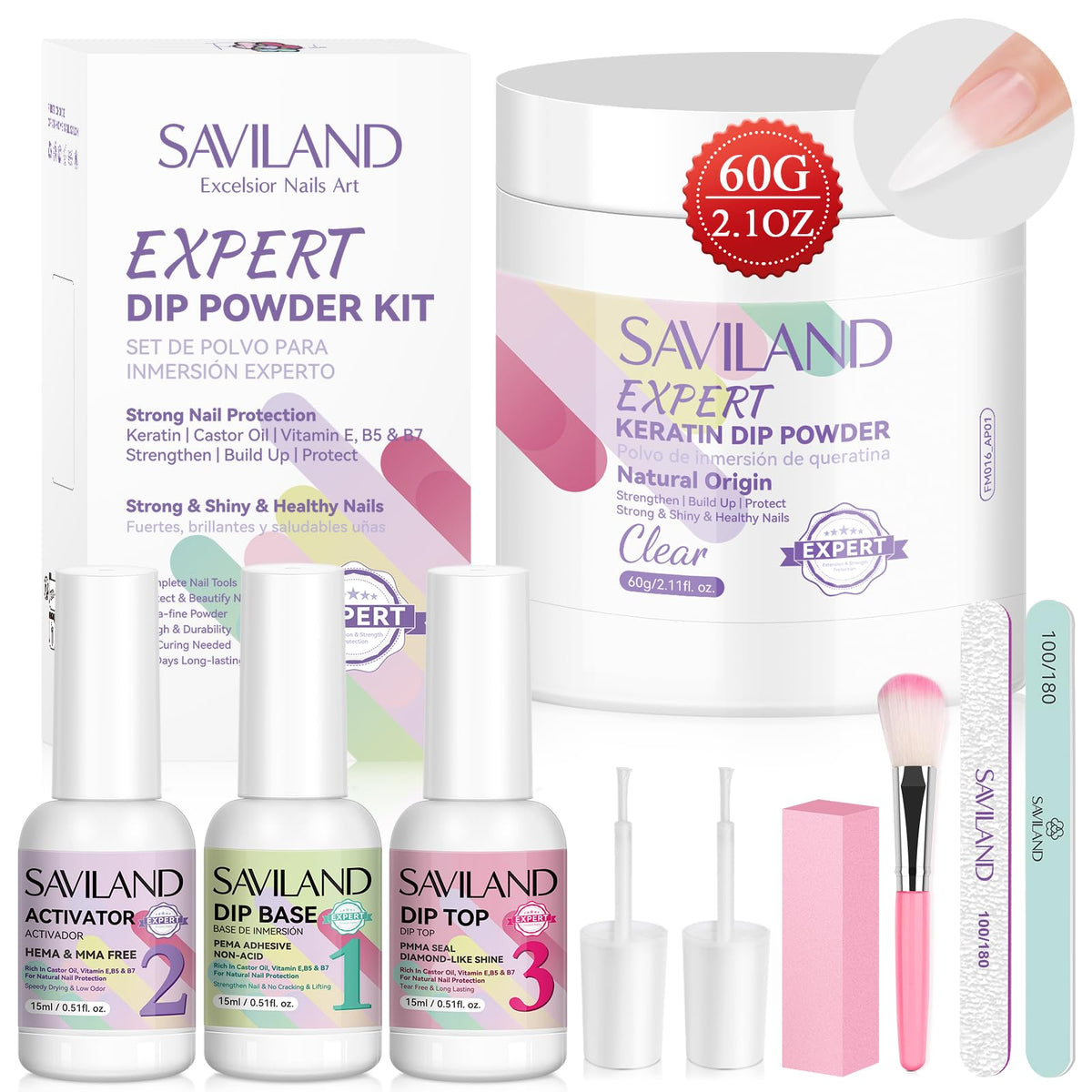 SAVILAND kit dip completo para uñas, ideal para empezar en casa o en el salón.