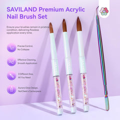 SAVILAND Kolinsky 10# brush offers balanced control for extensions and base fills.