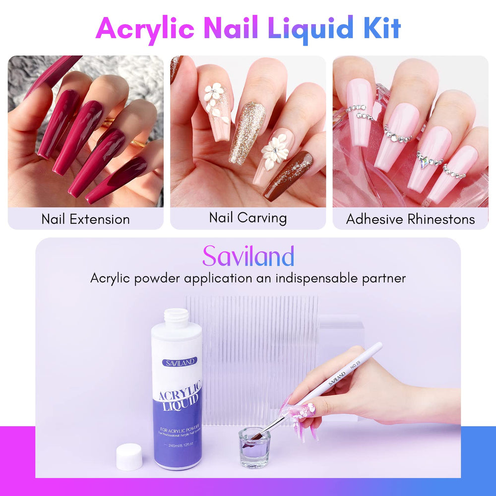 SAVILAND monomer liquid with three brushes (8/10/14) for precise beads.