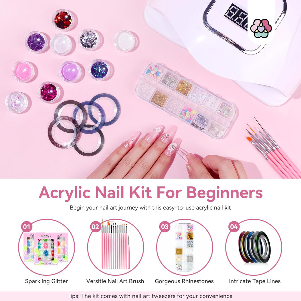 SAVILAND glitter and stickers for creative nail designs