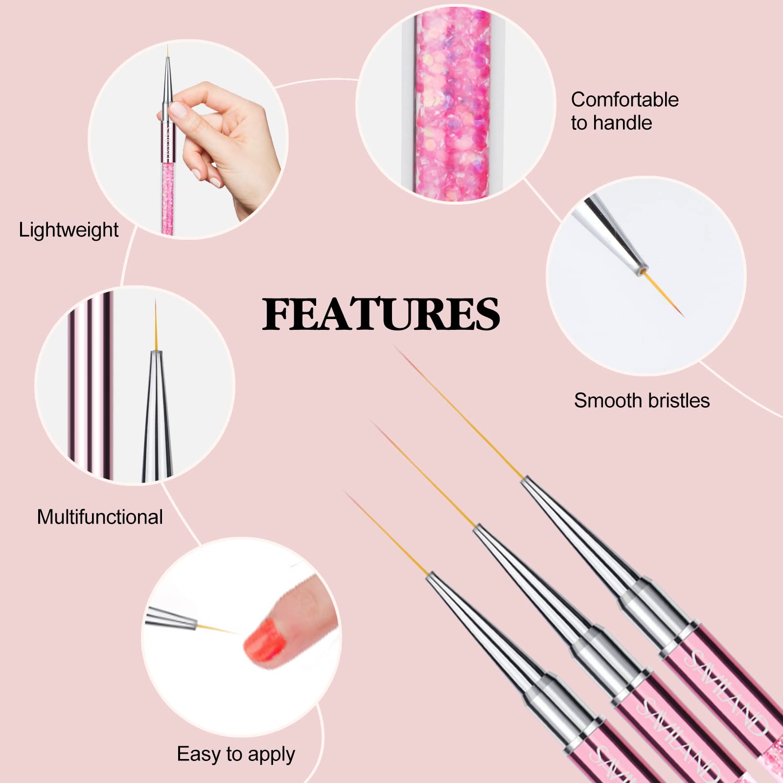 SAVILAND 13mm liner brush ideal for checkered patterns and small fills.