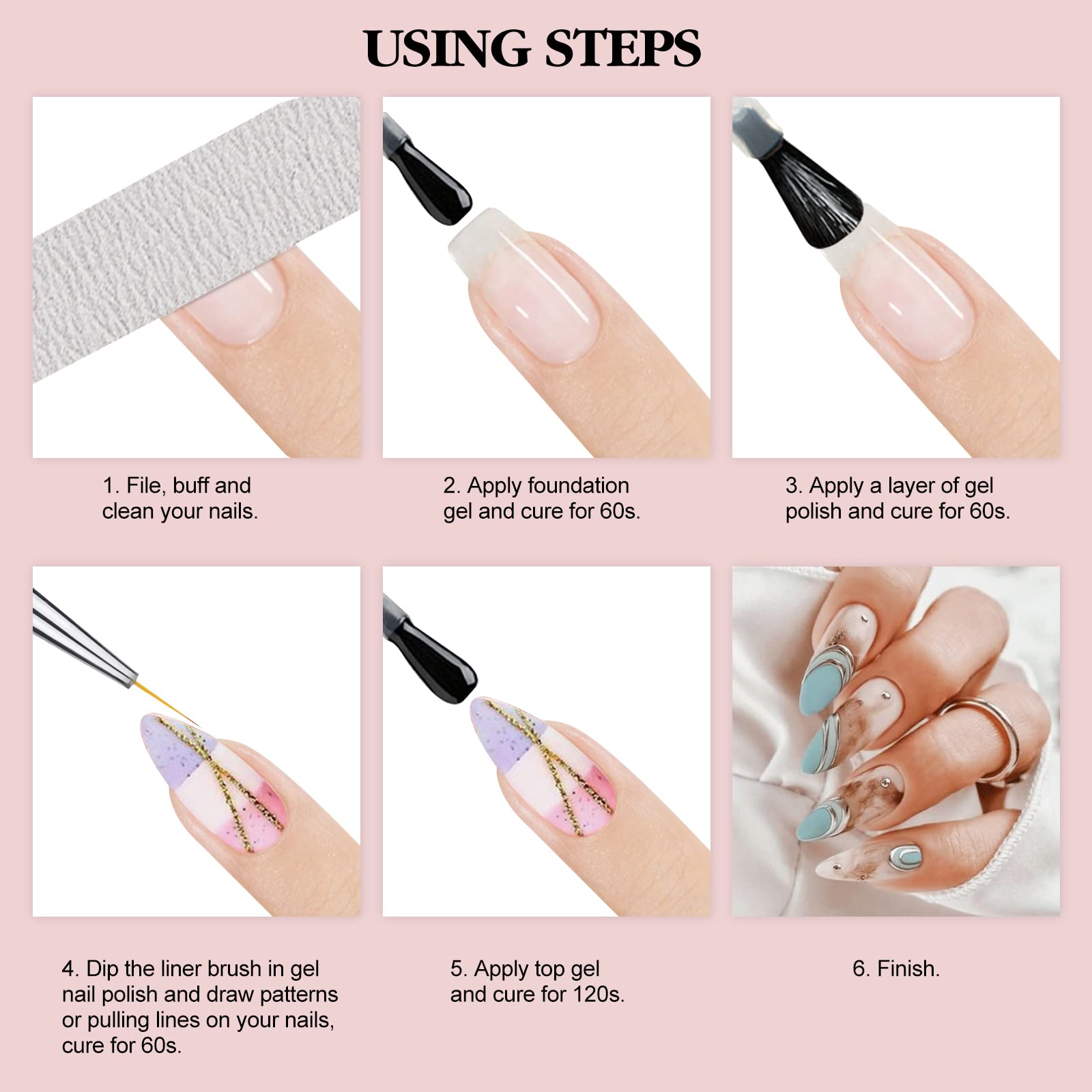 SAVILAND 23mm liner brush for sweeping motions and complex designs.