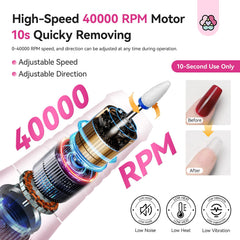 SAVILAND Nail Drill LCD display aids speed and battery monitoring.