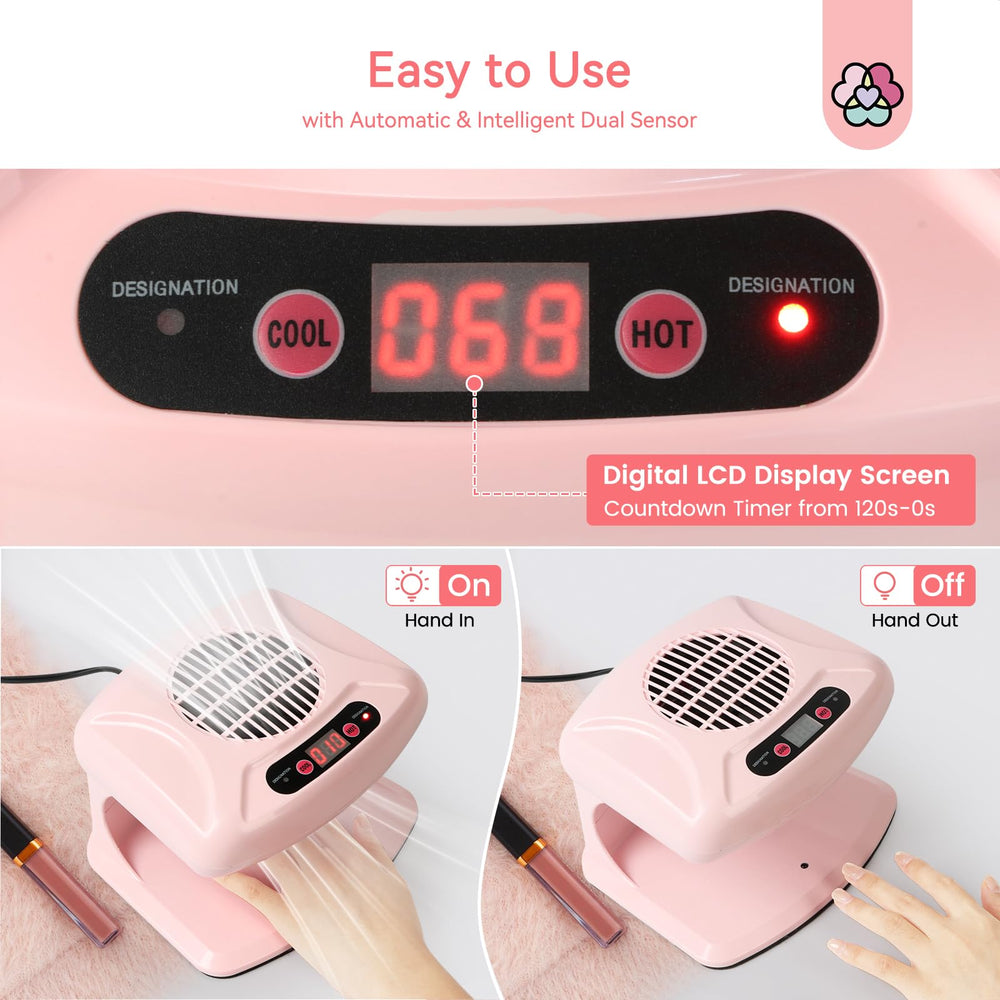 SAVILAND Nail Dryer spacious interior shows room for hands and feet.