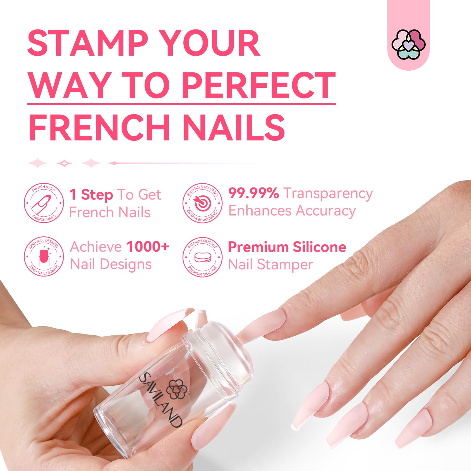 Saviland scraper set provides precise nail stamping at home.