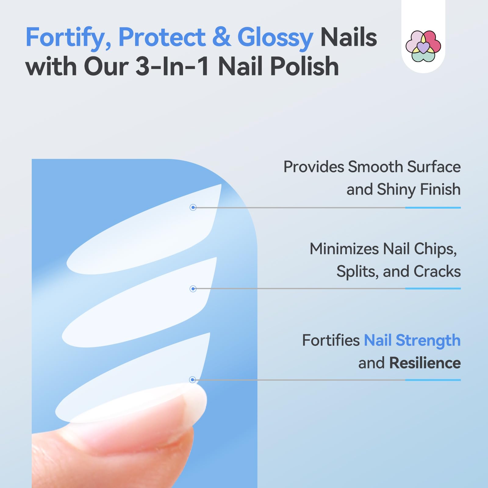 SAVILAND nourishing formula with keratin, castor oil, and vitamin E supports nail strength.