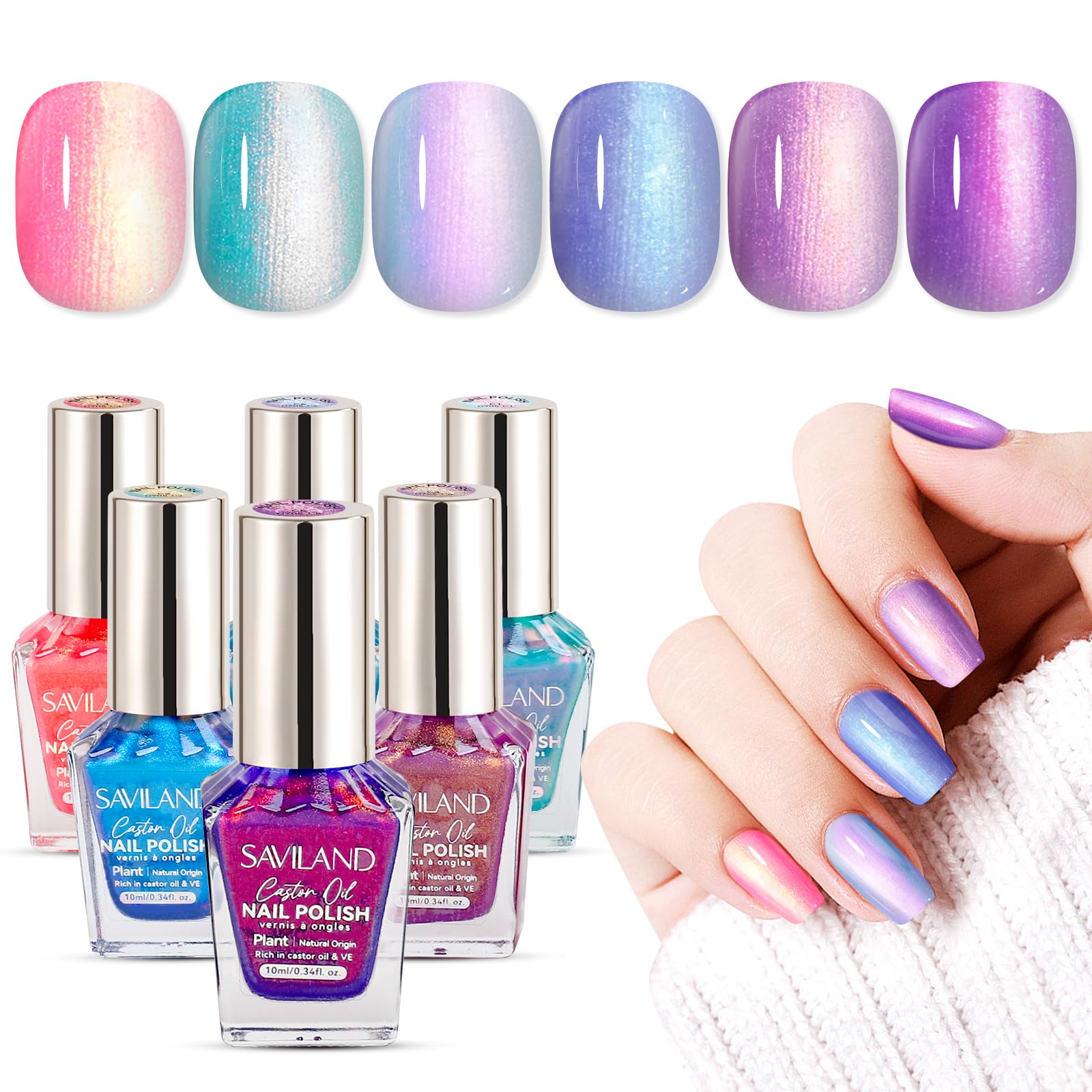 SAVILAND Ombre: paleta de 6 esmaltes para looks veraniegos