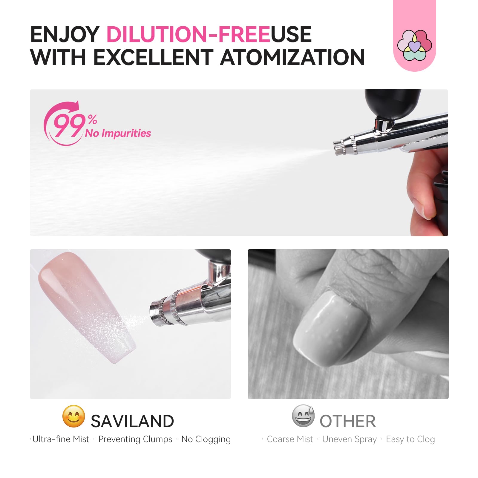 Transiciones ombré y francesas en blanco con SAVILAND para un look elegante.